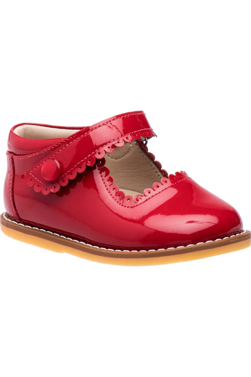 Детские туфли Мэри Джейн с волнистым краем Elephantito, Red Patent
