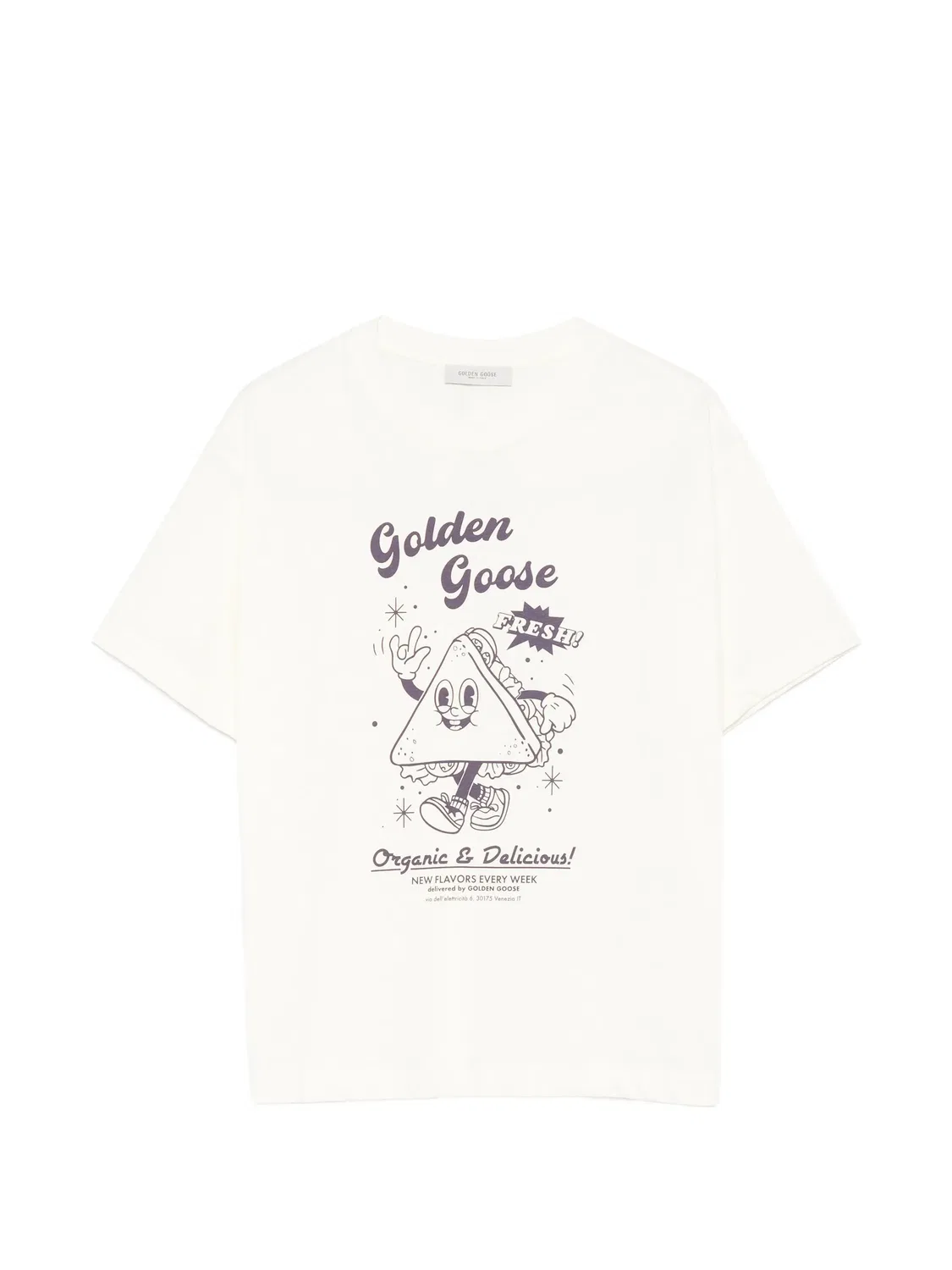 Футболка с графичным принтом Golden Goose Kids, нейтральные цвета