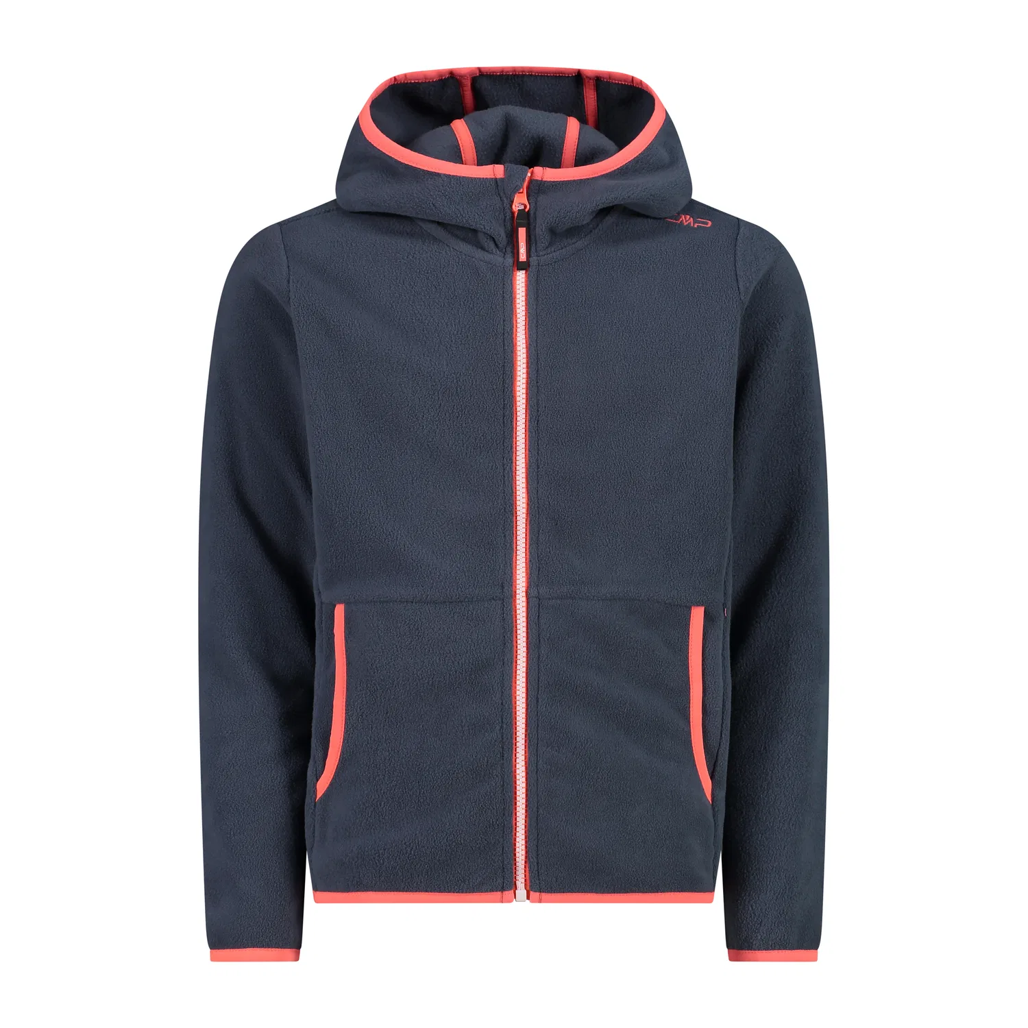 Детская флисовая куртка с капюшоном Kid G Fix Hood Jacket Cmp, Черный Розовый