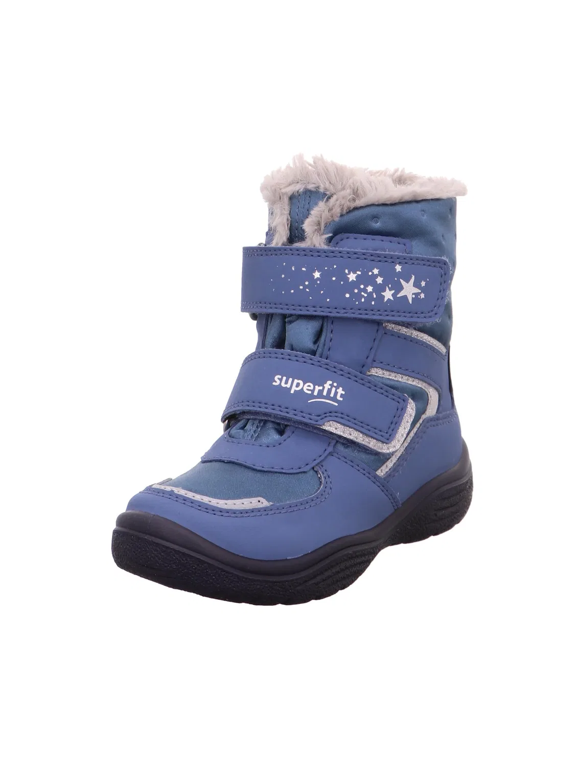 Детские снежные ботинки для девочек с принтом Crystal Warm Padding in Gore-tex Superfit, Blue 8000