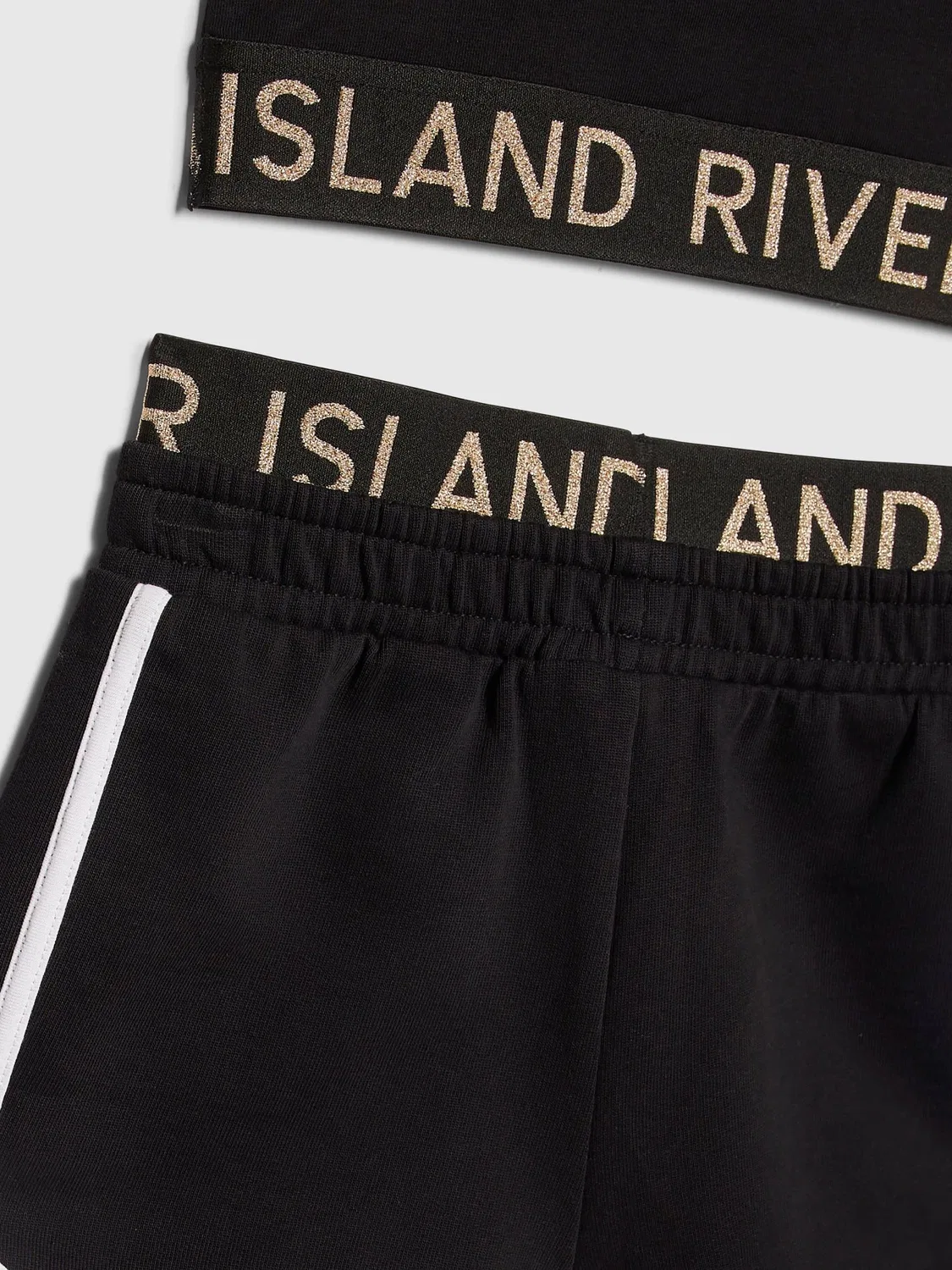 Комплект из топа и шорт, логотип River Island, черный — фото 3