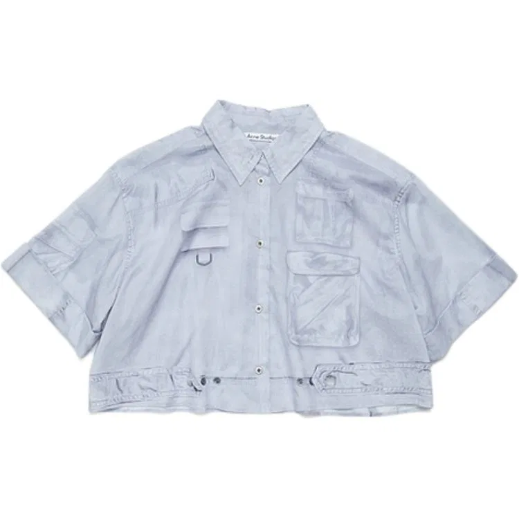 Женская рубашка с принтом Acne Studios, Light Blue