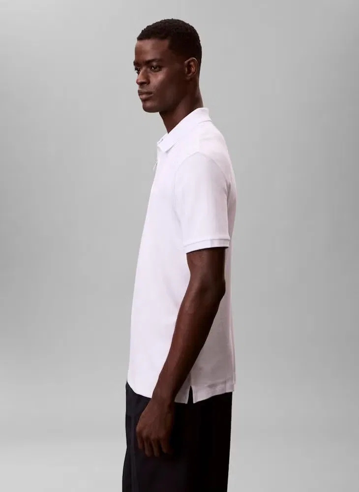 Поло с молнией на шее Slim Calvin Klein, белый — фото 3