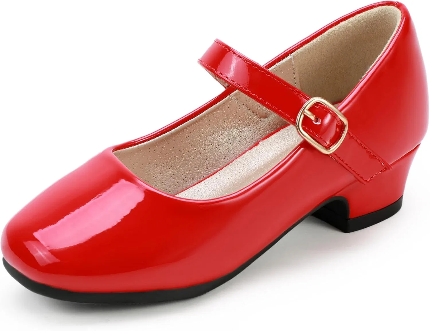 Детские туфли для девочек с квадратным носком PANDANINJIA, Red Patent