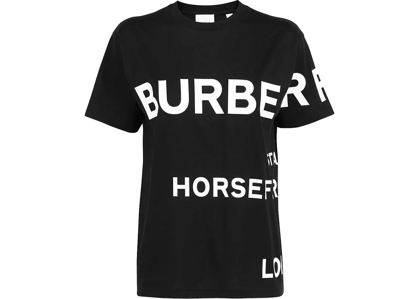 Женская футболка свободного кроя с принтом Horseferry Print Burberry, Black/White