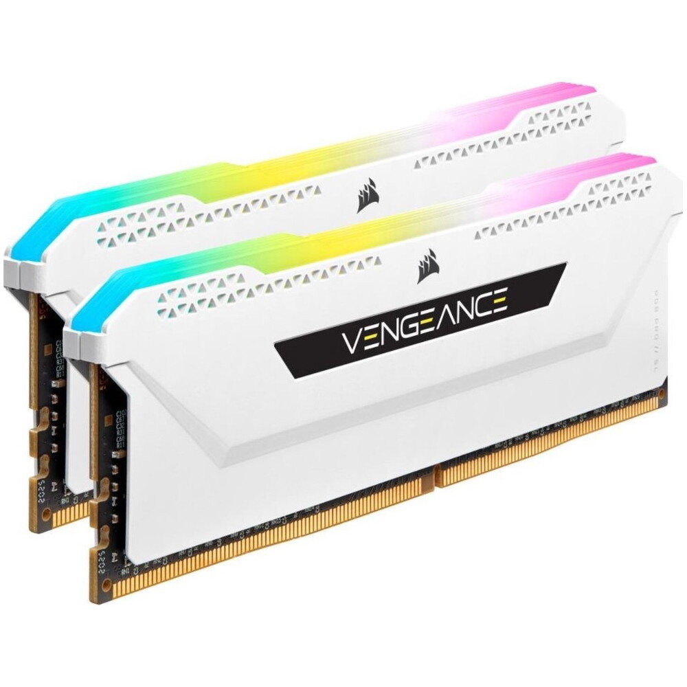 Оперативная память Corsair Vengeance RGB Pro SL, 32 Гб DDR4 (2х16 ГБ), 3600 МГц, CL18, CMH32GX4M2D3600C18W, Белый — фото 2
