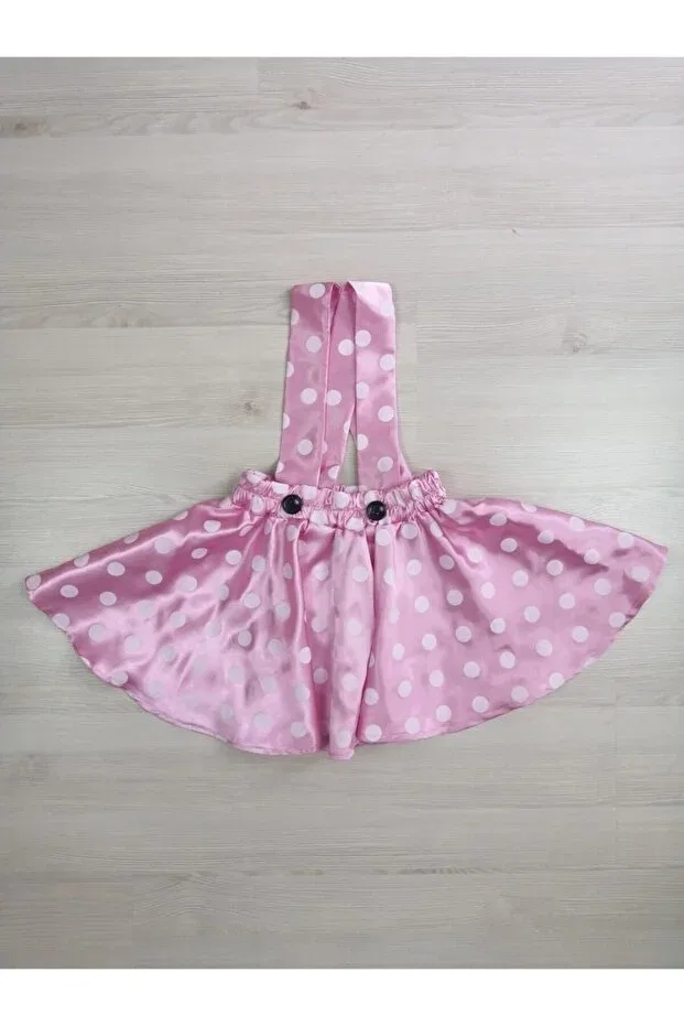 Детское платье для девочек с принтом Minnie Mouse Casual Dress & Crown Set Cutiecase, Pink White Polka Dots