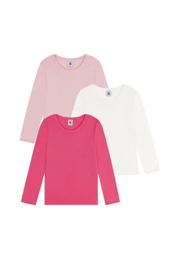 Комплект из 3 футболок с длинным рукавом, хлопок, Petit Bateau, Multi-coloured, мультиколор