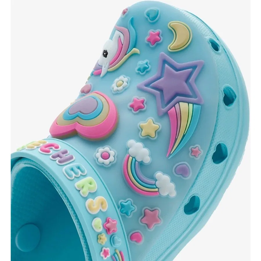Сандалии-слайды с подсветкой Heart Charmer Skechers, Синий — фото 4