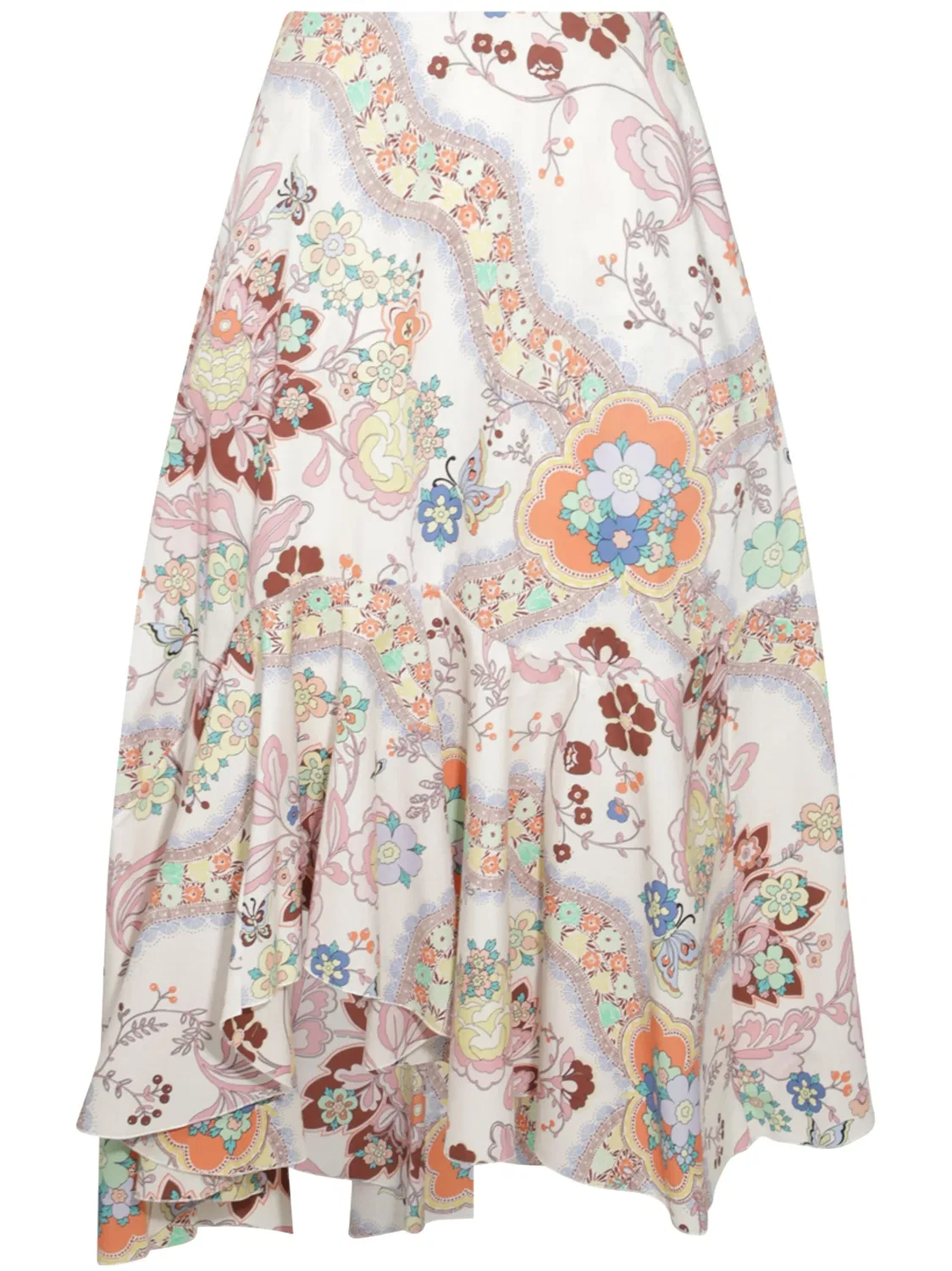 ETRO Юбка с асимметричным кроем в розовом цвете