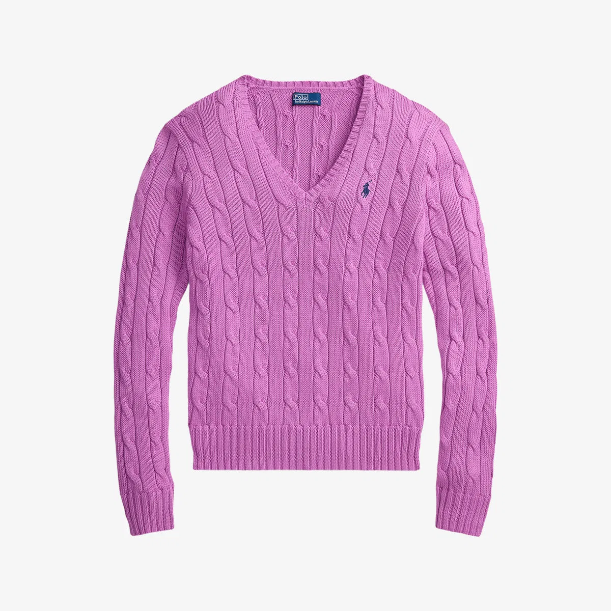 Хлопковый джемпер Kimberly крупной вязки Polo Ralph Lauren, розовый