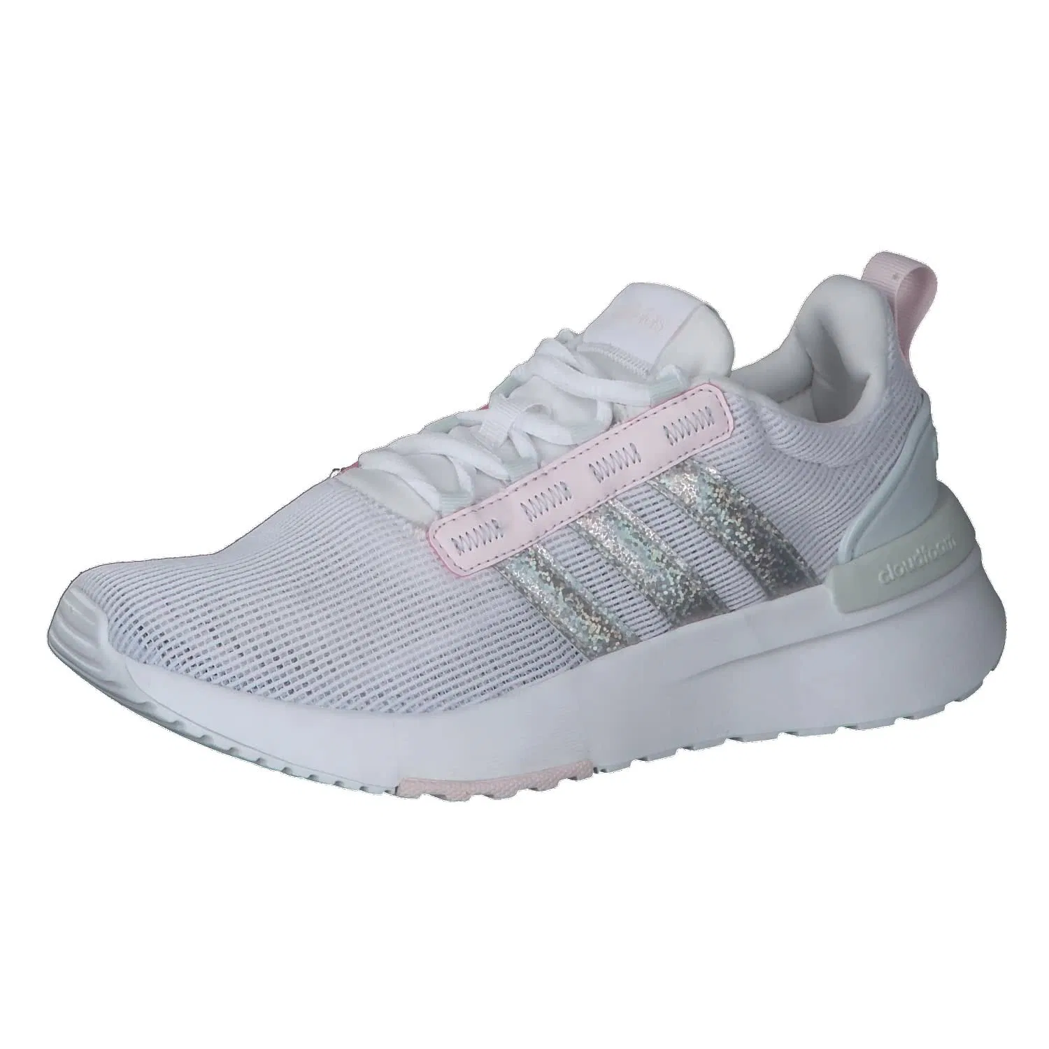 Детские кроссовки для мальчиков с закрытым носком Racer Tr21k Adidas, Ftwr White Blue Tint S18 Almost Pink