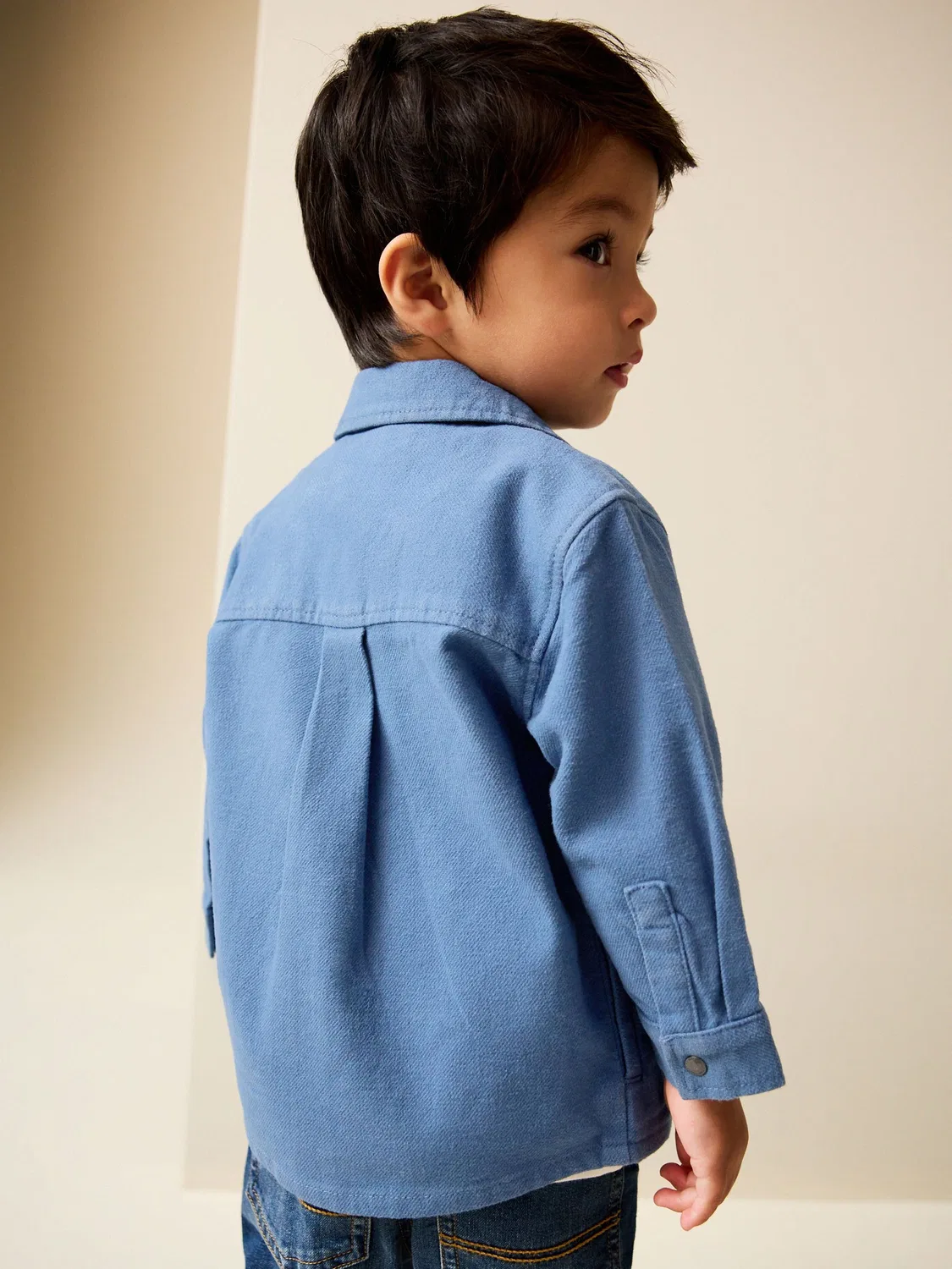 Джинсовая куртка-рубашка на молнии Blue Denim Next, синий деним — фото 3