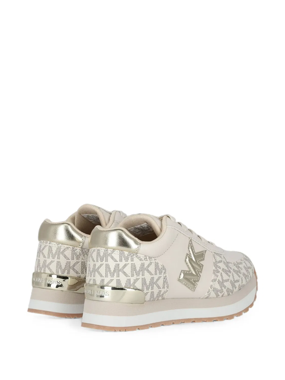 Кеды с логотипом и монограммой Michael Kors Kids, нейтральные цвета — фото 3