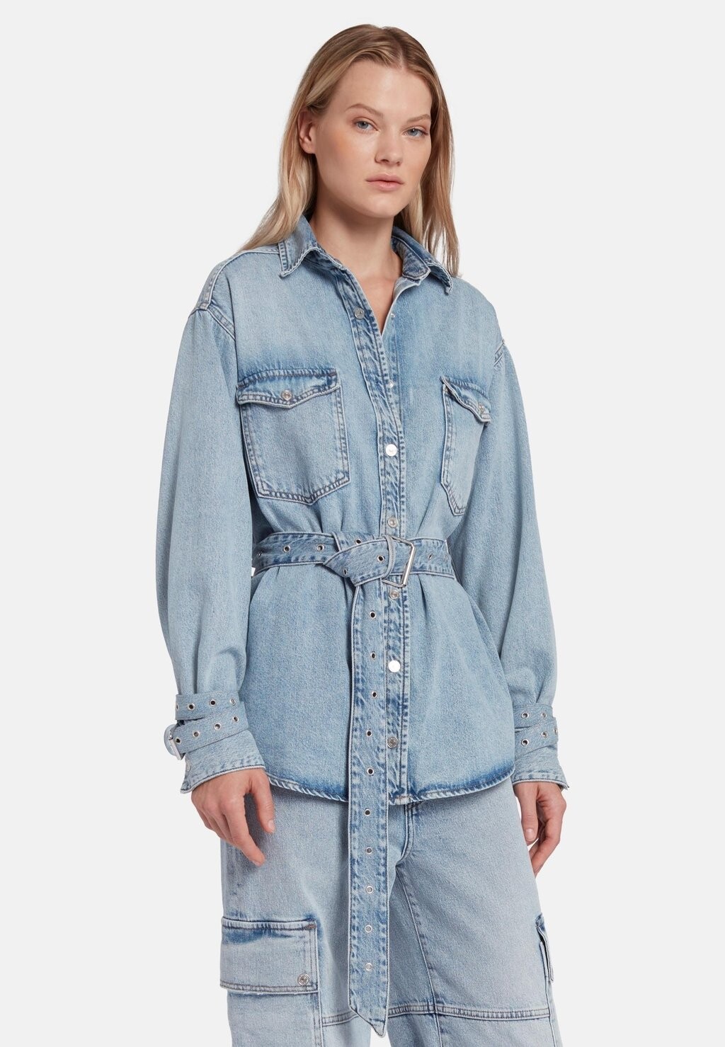 

Короткое пальто CBX7FAM BELTED 7 for all mankind, светло-голубой