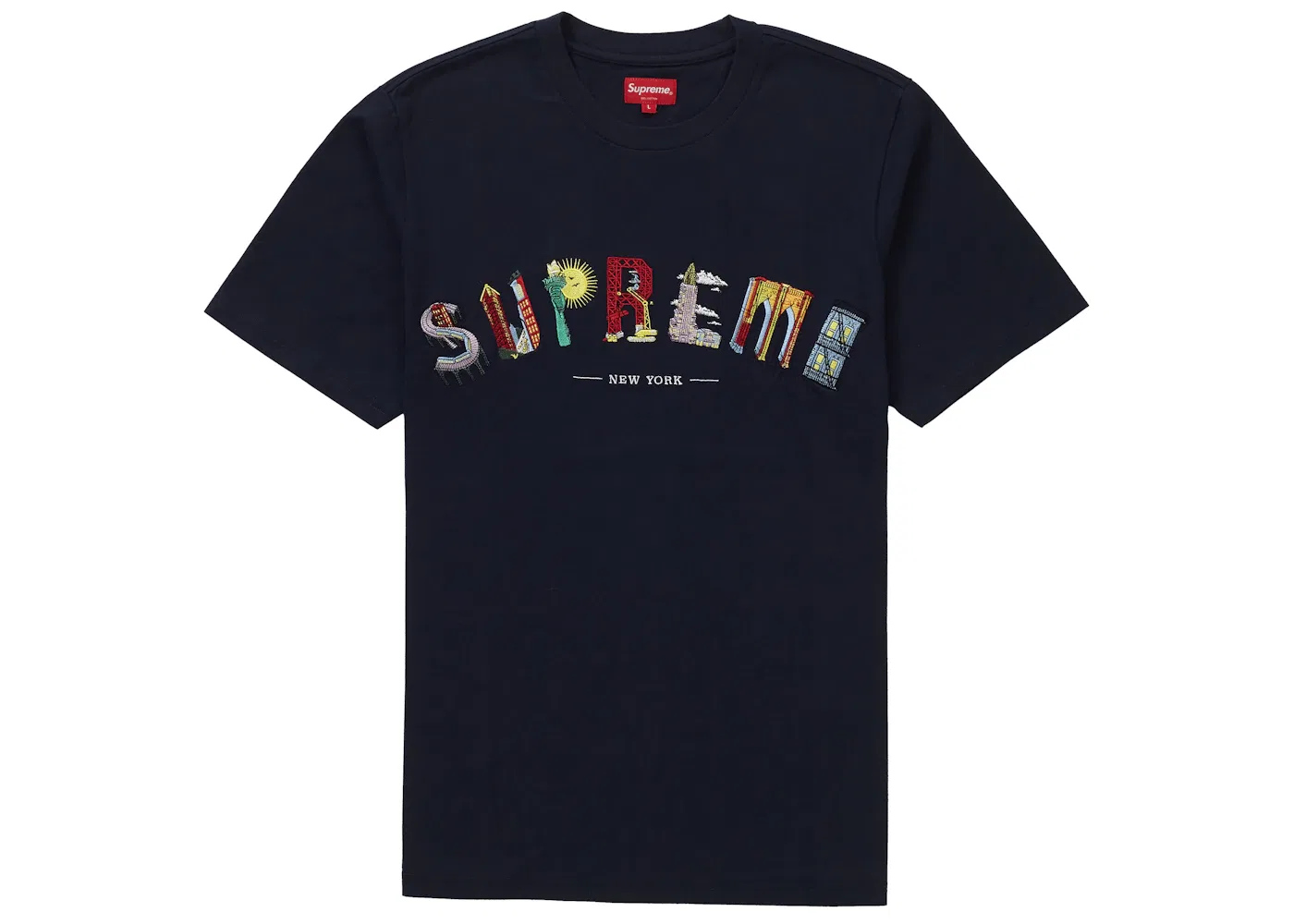 Мужская футболка с принтом Supreme City Arc Tee, Navy
