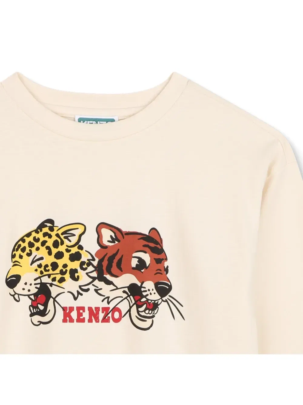 Футболка с длинными рукавами и графичным принтом Kenzo Kids, бежевый — фото 3