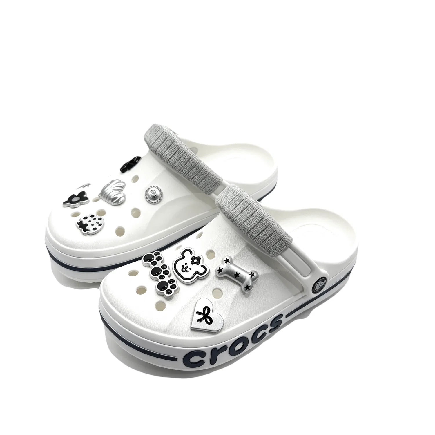 Детские сабо с принтом Bayaband Clog Crocs, Белый — фото 4