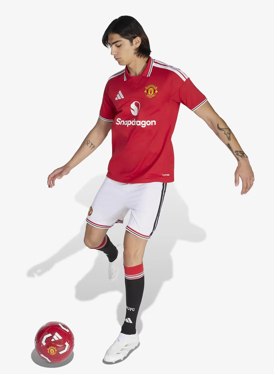 Шорты с технологией Climacool Manchester United FC Home Adidas, красный — фото 3