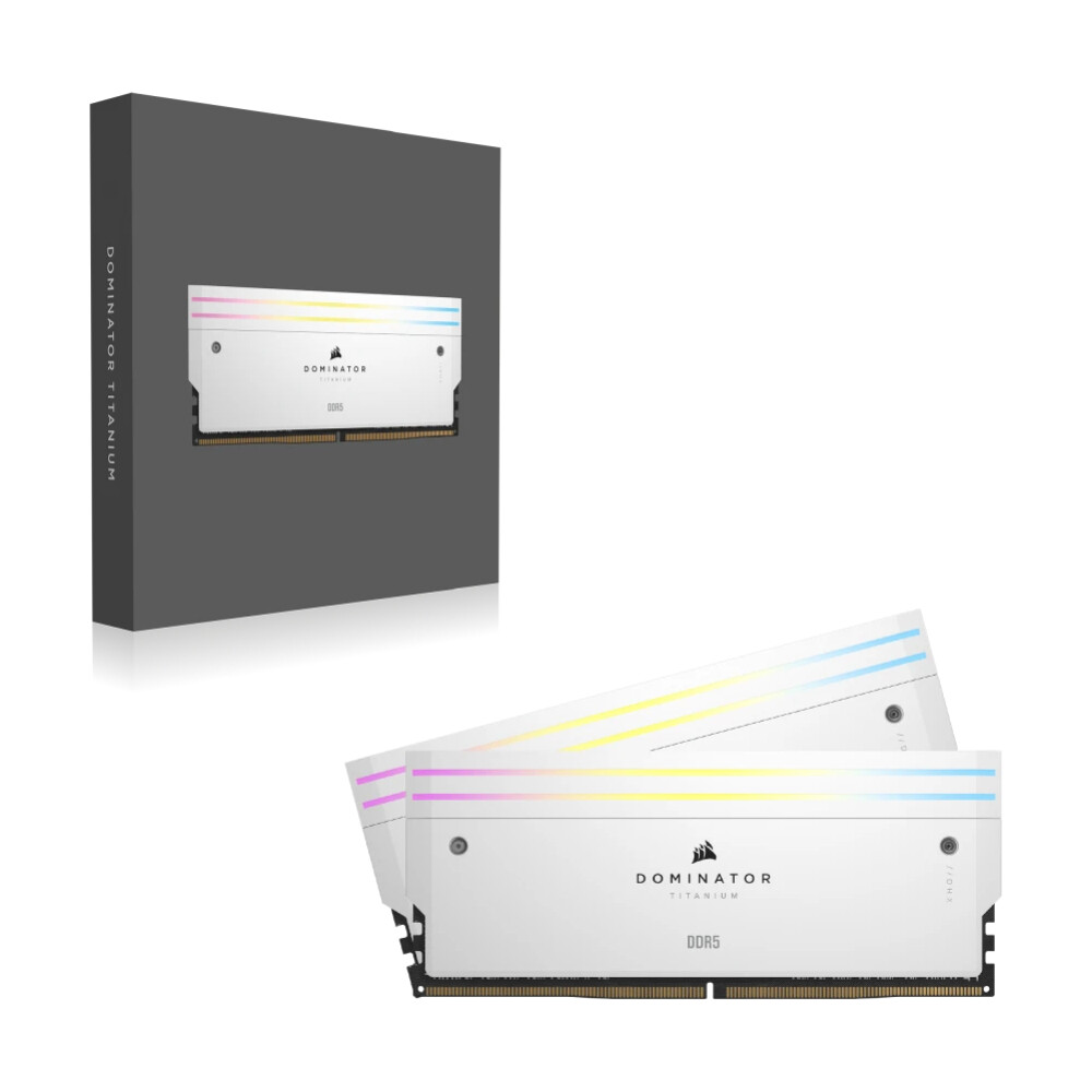 Оперативная память CORSAIR Dominator Titanium RGB, 64 Гб DDR5 (2x32 Гб), CL32, 6600 МГц, CMP64GX5M2X6600C32W, белый — фото 3