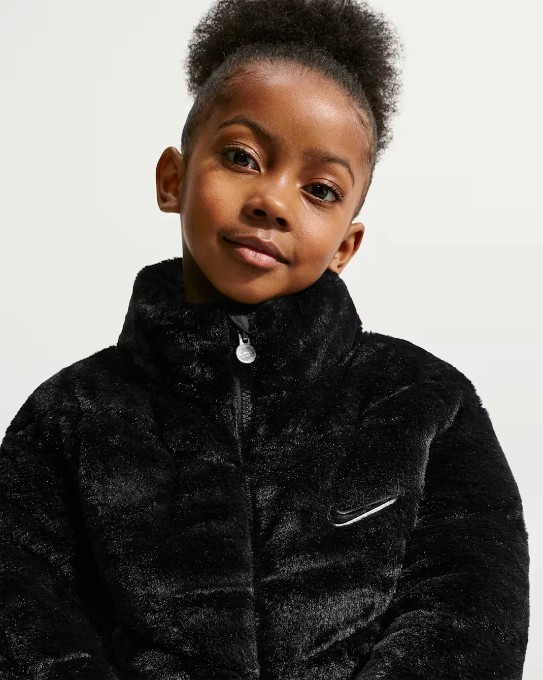 Стеганая куртка из искусственного меха для маленьких детей Nike, Black — фото 3
