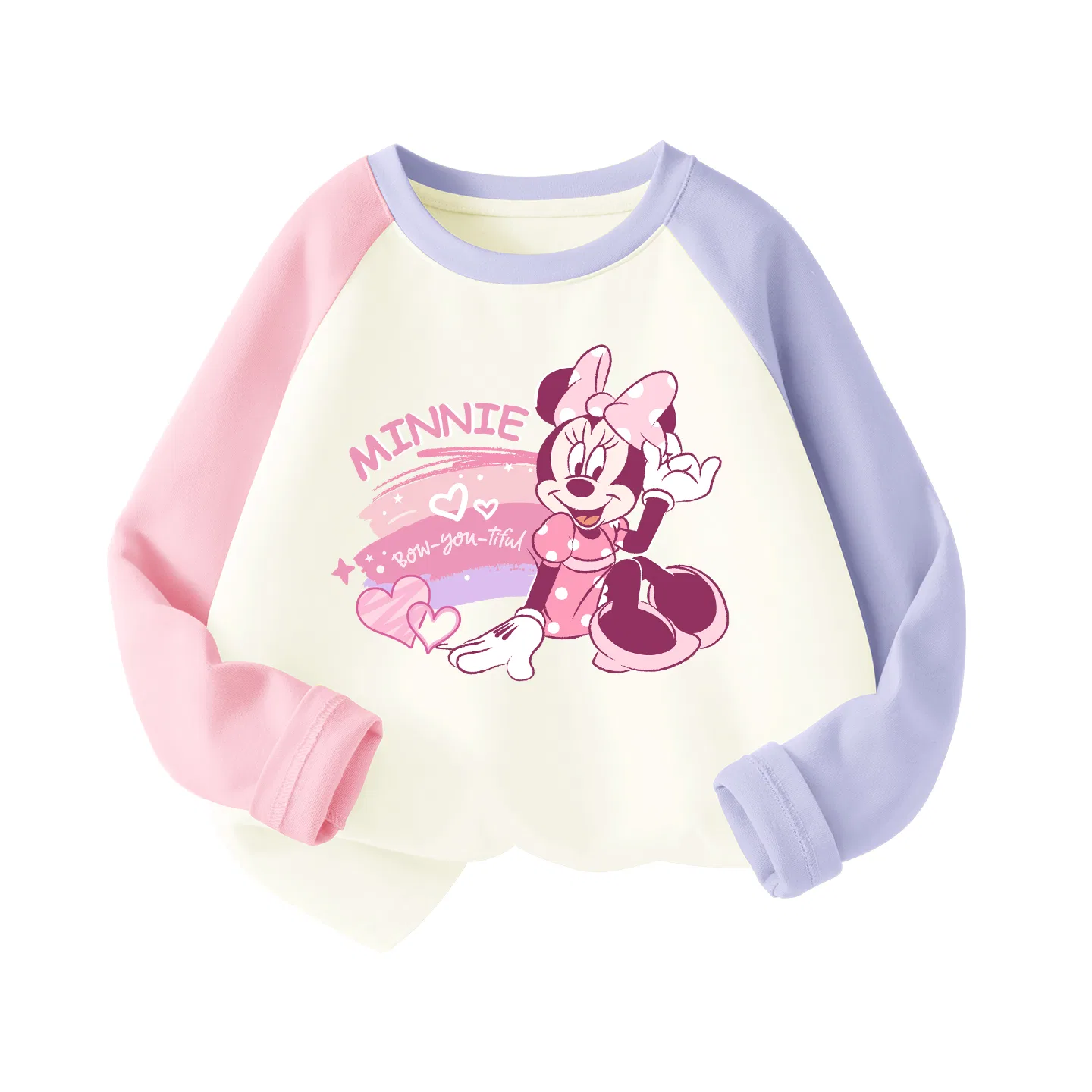 Детская футболка с принтом Rainbow Heart Pink Purple Disney