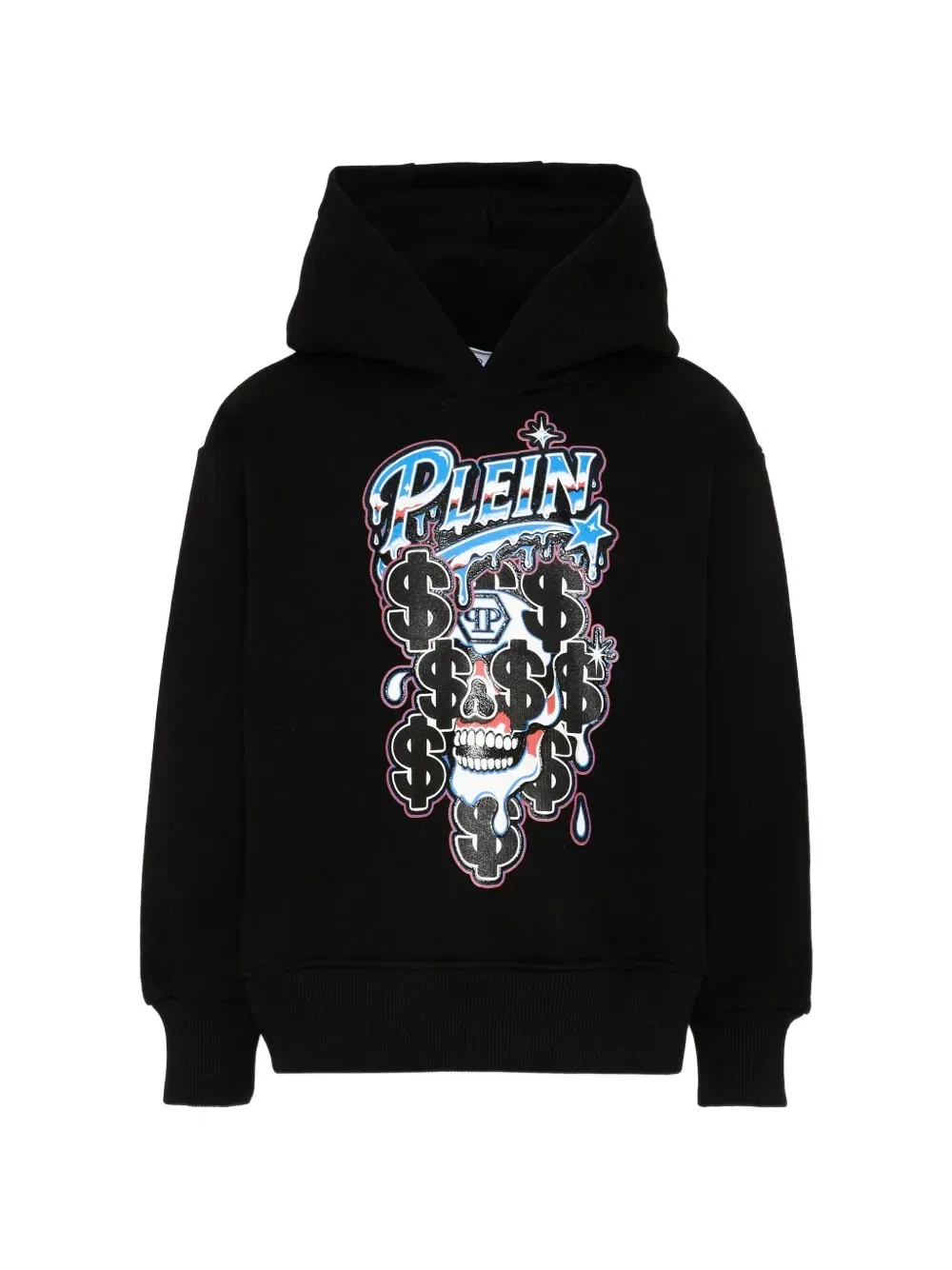 Худи с принтом черепа Philipp Plein Junior, черный