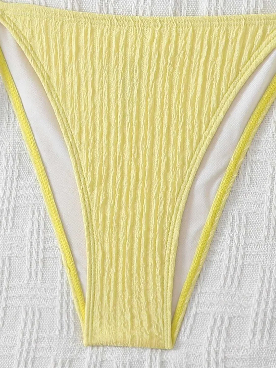 Женский бикини-сет с высокой талией и завязками сзади, Yellow — фото 4