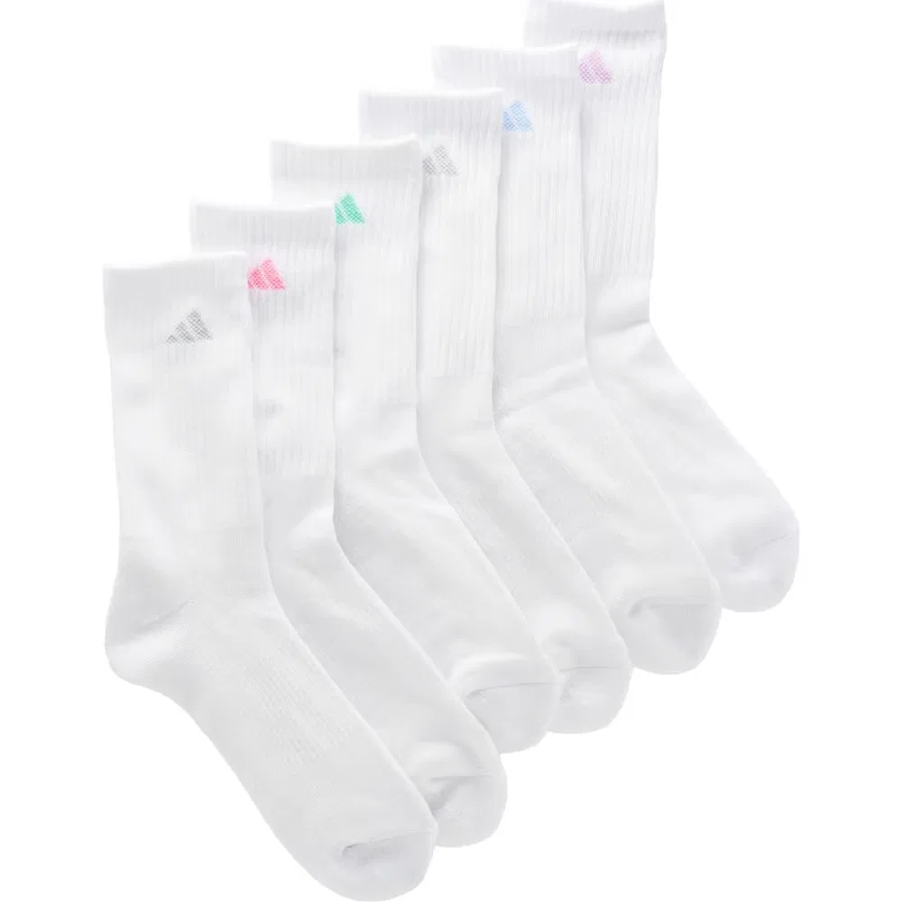 Женские спортивные амортизирующие носки комплект из 6 пар Adidas, White Assorted