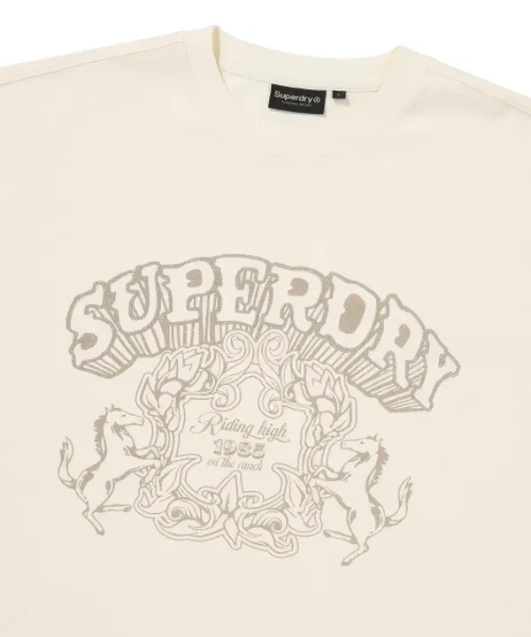Футболка с длинным рукавом Vintage Work Wash, Superdry, кремовый — фото 4