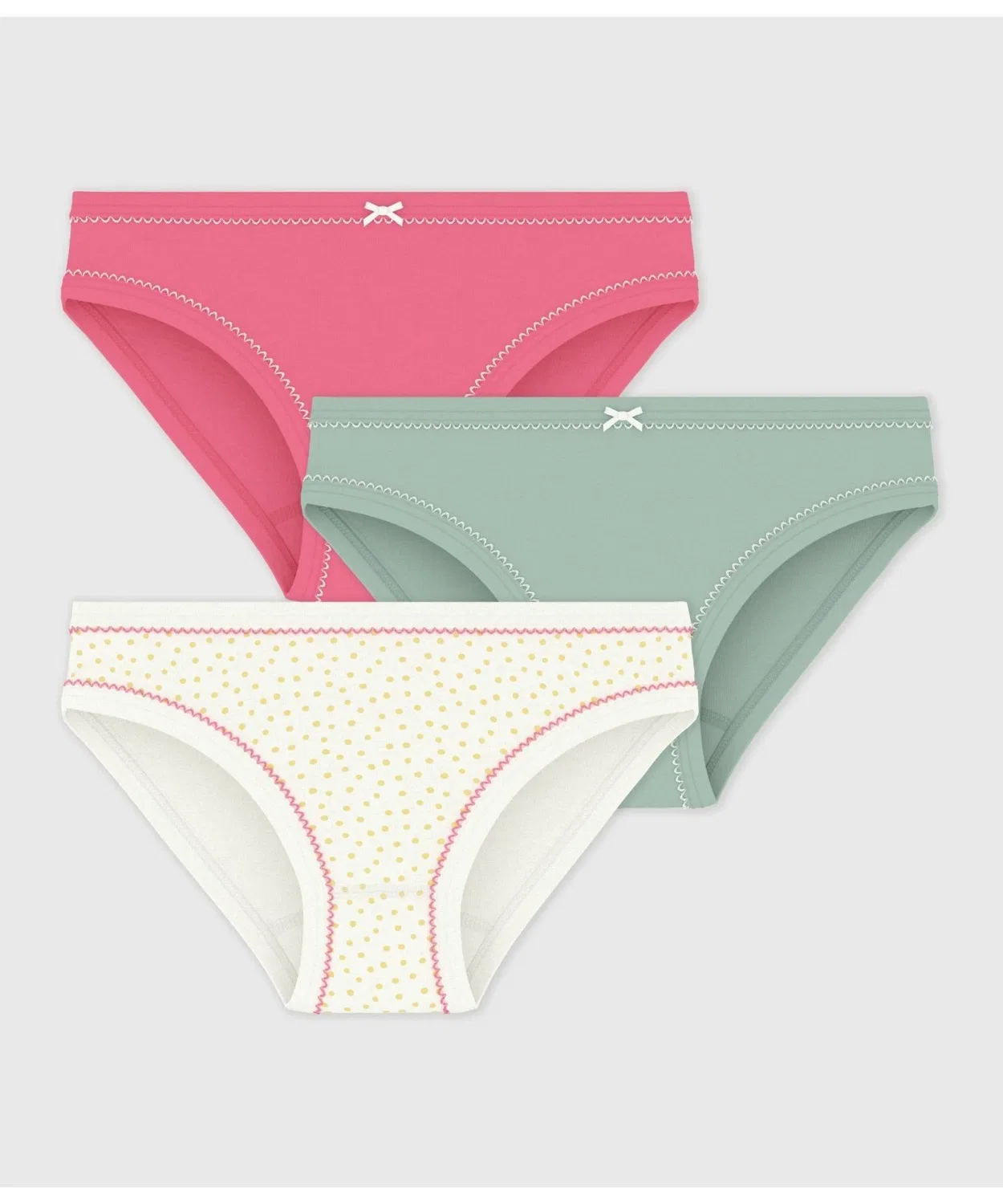 Детские трусы с принтом, комплект из 3 штук PETIT BATEAU, Белый