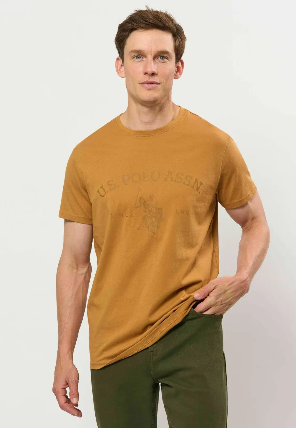 Футболка Umarchibald - футболка с принтом U.S. Polo Assn., Brown Sugar