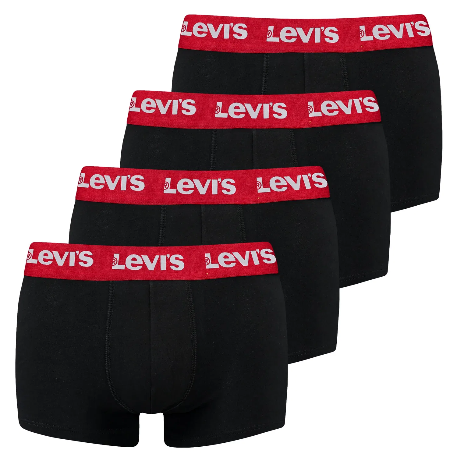 Трусы-боксеры комплект из 4 штук с логотипом Levis, черный