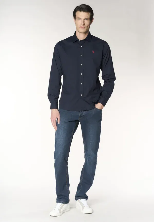 Рубашка хлопок с эластаном U.S. Polo Assn., Blu, синий — фото 2