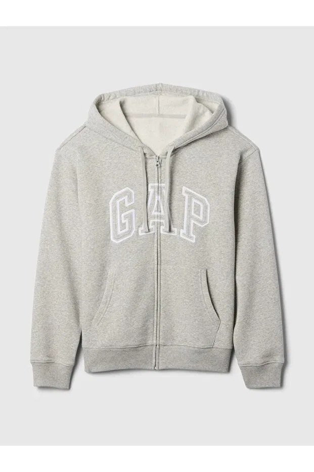 Женские свитшот на молнии с принтом Gap, Gray-012 — фото 2