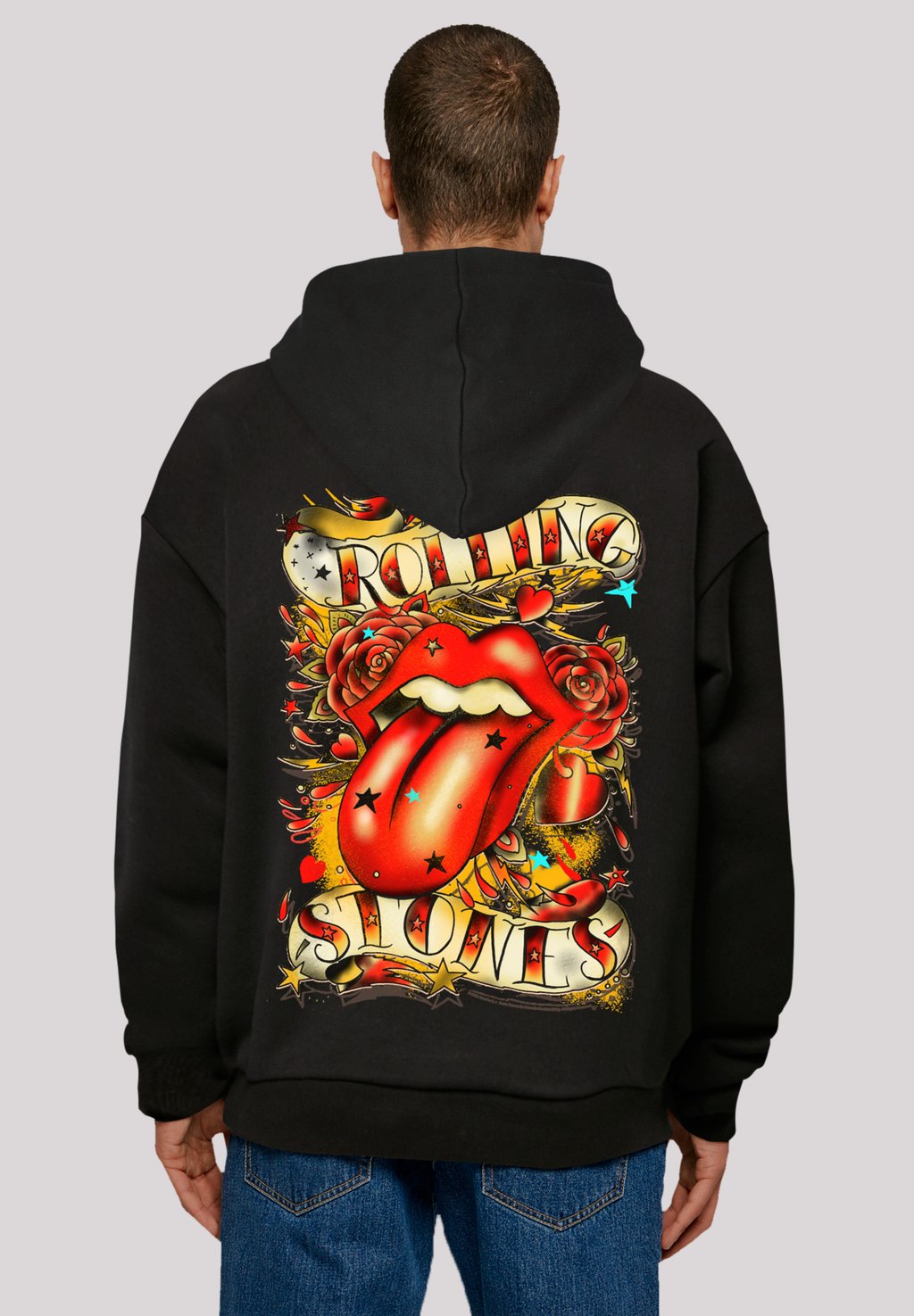 

Толстовка THE ROLLING STONES TONGUE AND STARS - Hoodie F4NT4STIC, черный