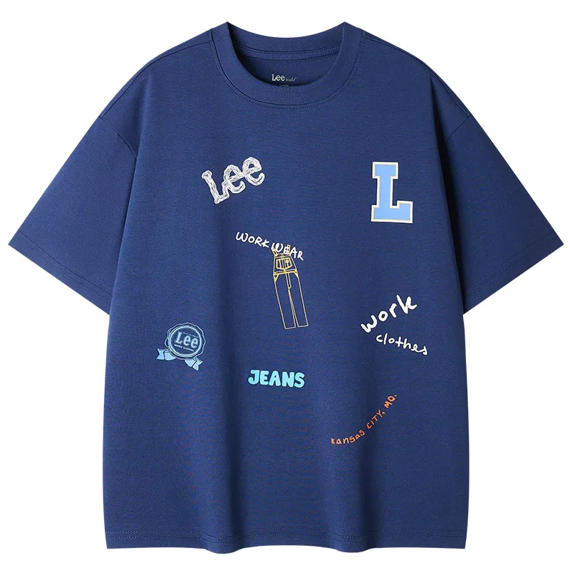 Детская футболка с принтом Teenagers Lee, Navy Blue