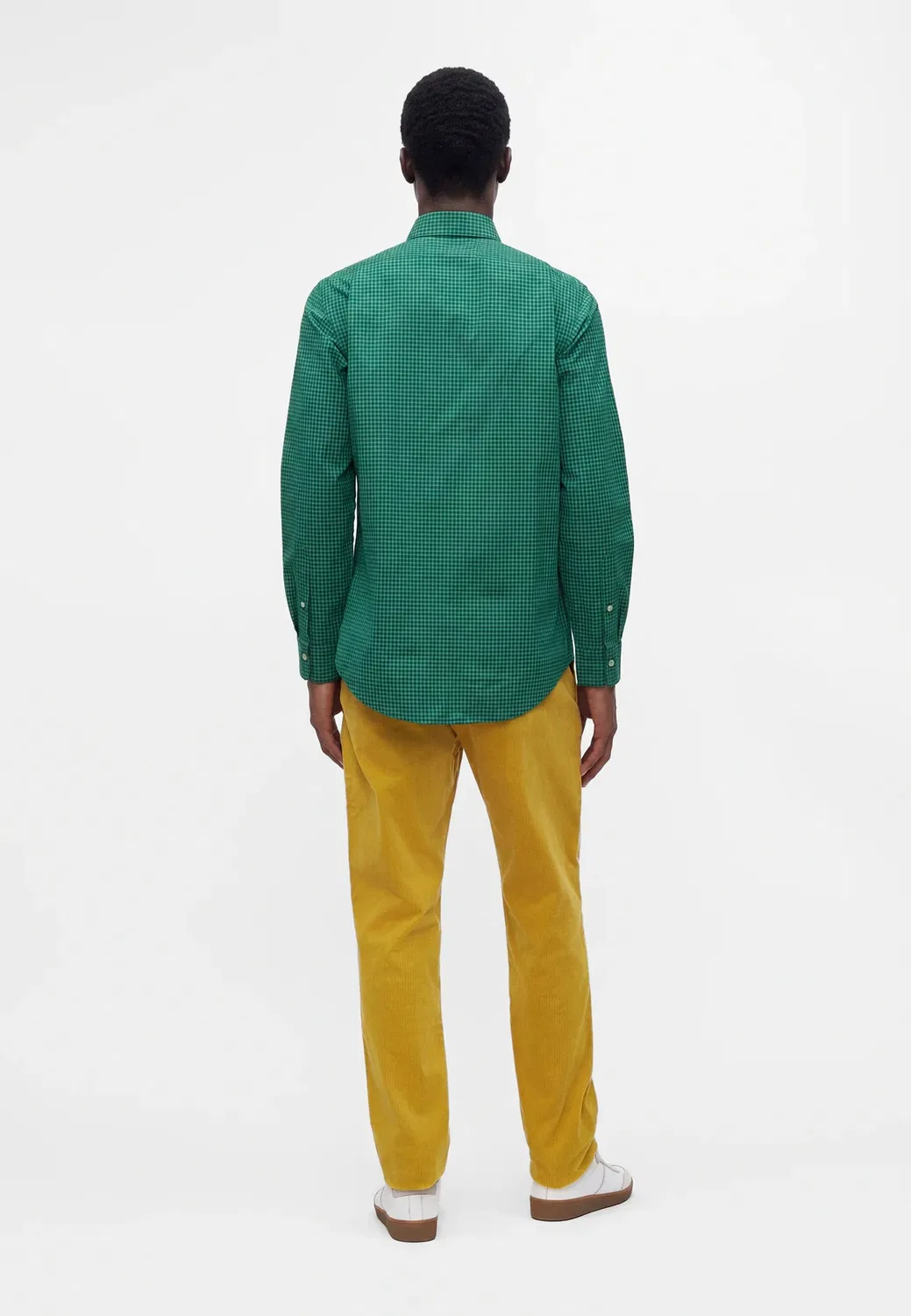 Рубашка из клетчатого поплина, сшитая на заказ Polo Ralph Lauren, Moss Agate/White — фото 3