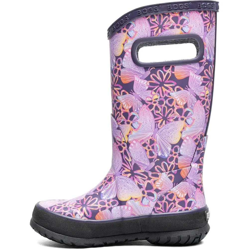 Высокие детские водонепроницаемые резиновые сапоги Bogs, Purple Multi — фото 4
