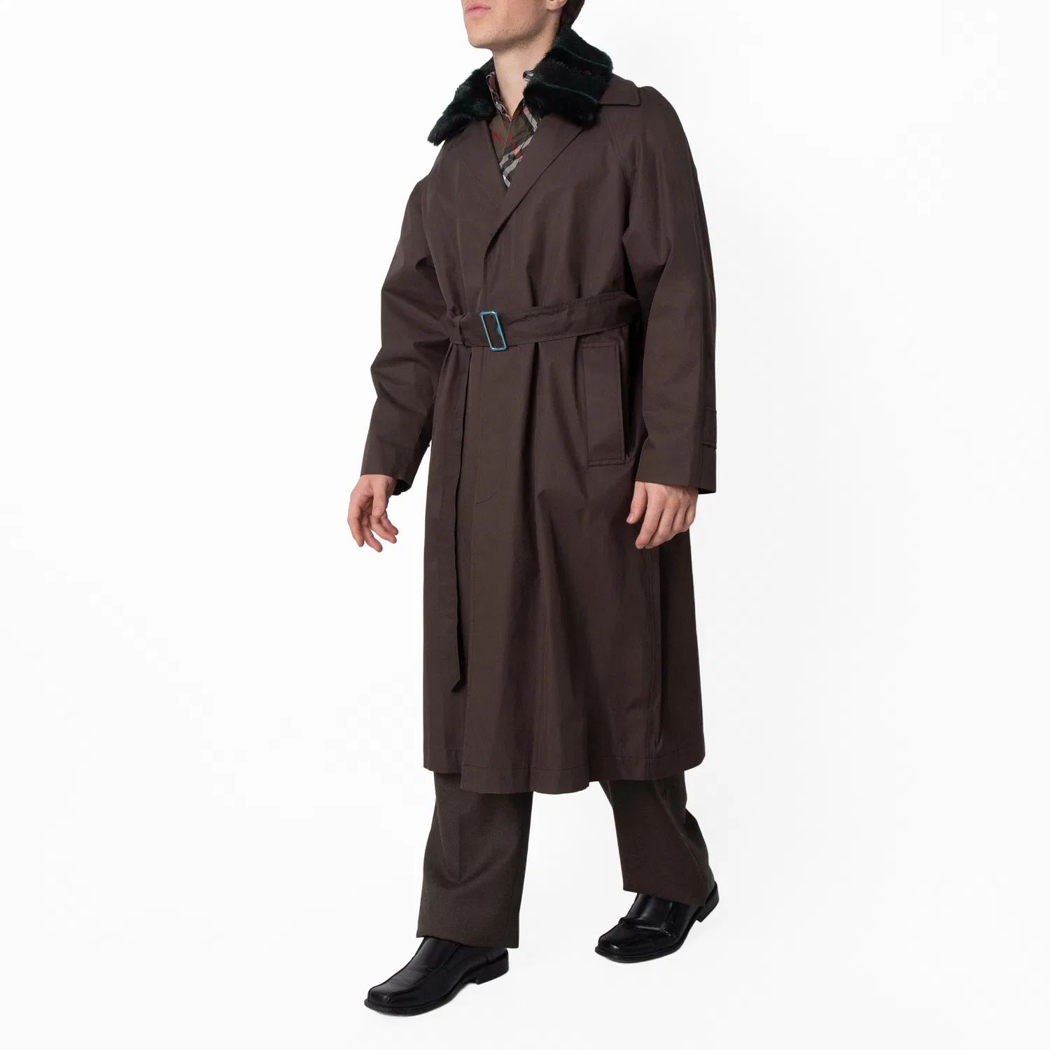 Пальто с съемным воротником из искусственного меха Otter Short Lambeth Car Coat Burberry — фото 3
