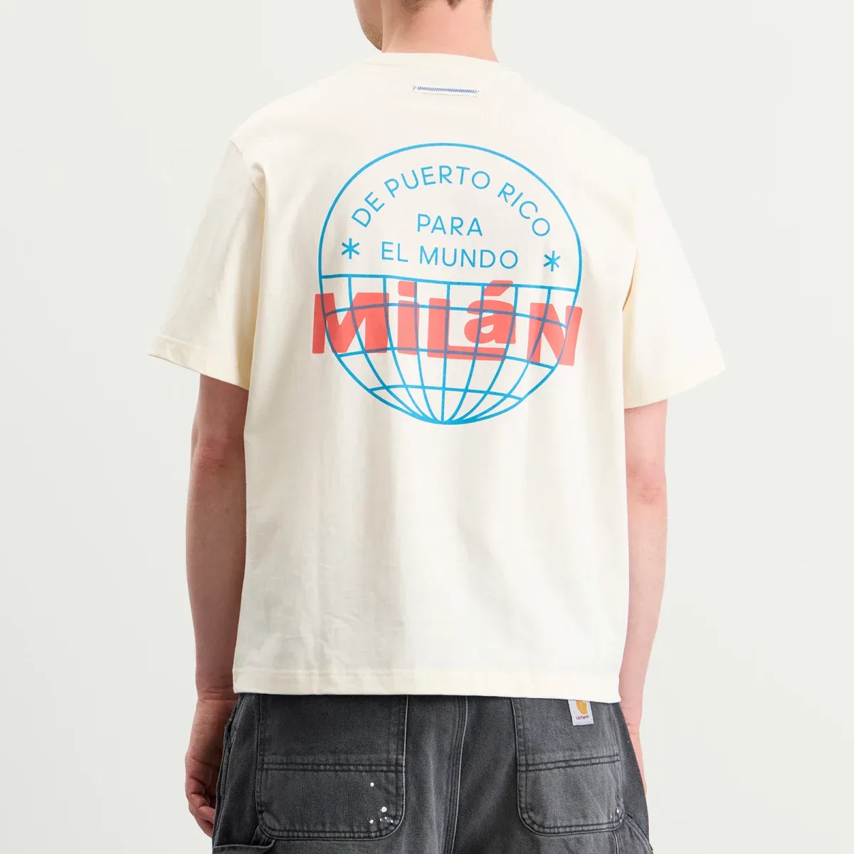 Футболка с принтом X Bad Bunny Milan Tour Merch Adidas, Cream White — фото 3