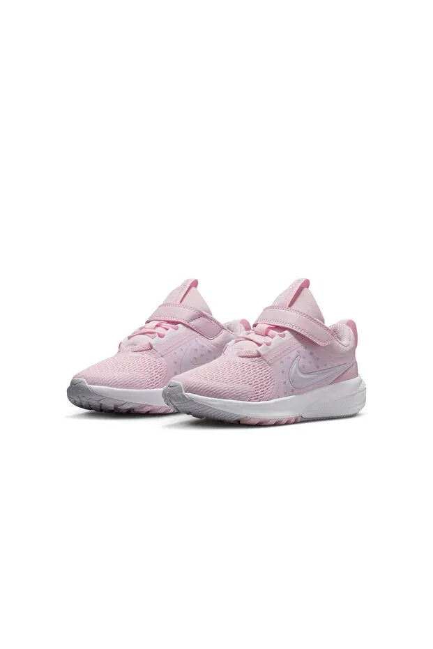 Детские кроссовки для девочек шнурующиеся Star Runner 5 Nike, Pink/White — фото 3