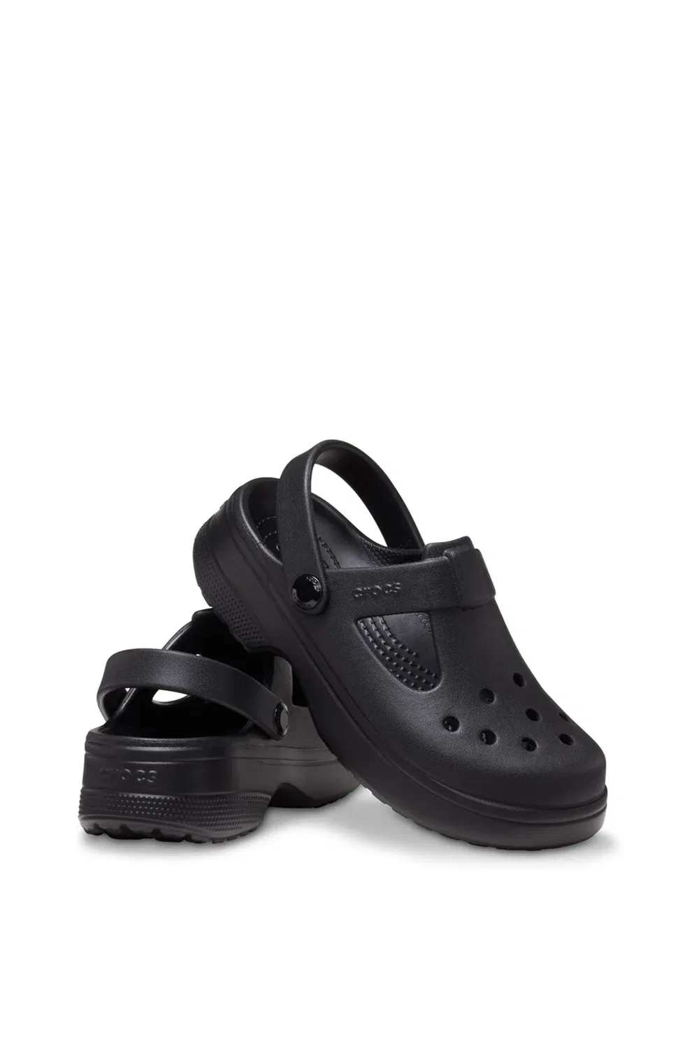 Детские классические сабо с ремешком Mary Jane Crocs, Black — фото 3