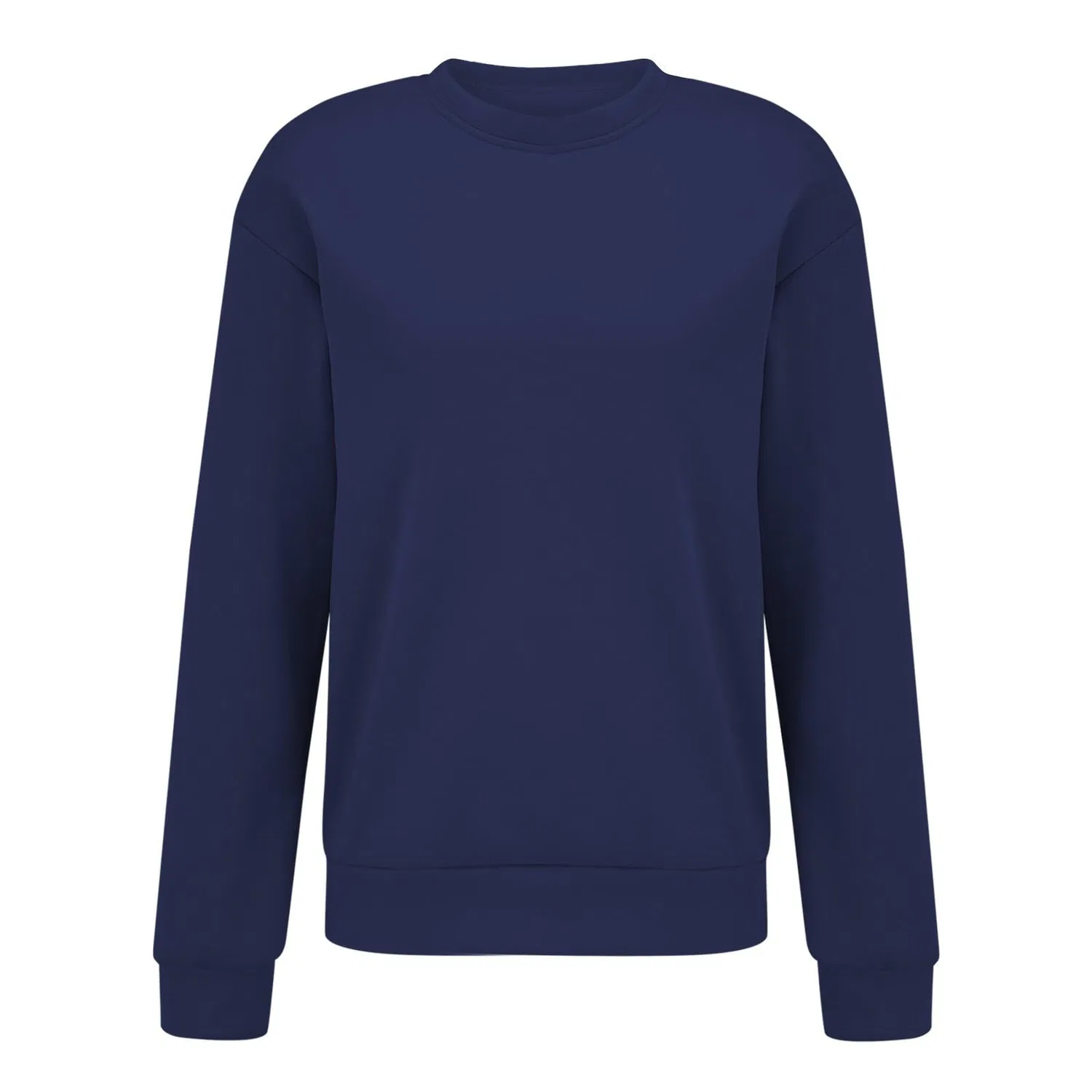 Женский свитшот с капюшоном и длинным рукавом, однотонный, Navy Blue — фото 3