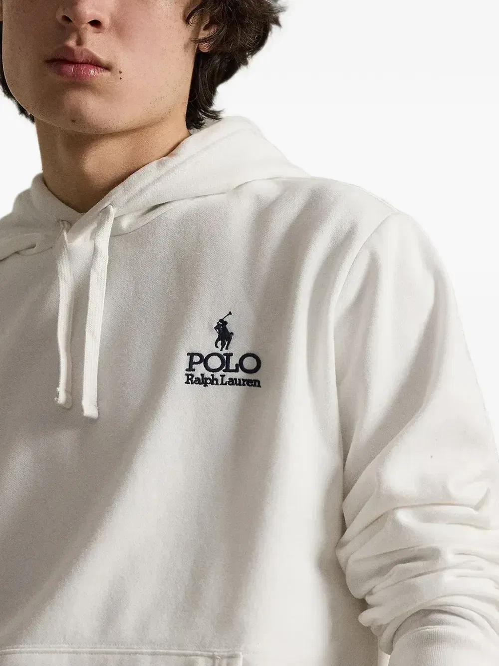 Толстовка с капюшоном, вышитым логотипом и шнурком Polo Ralph Lauren, белый — фото 3