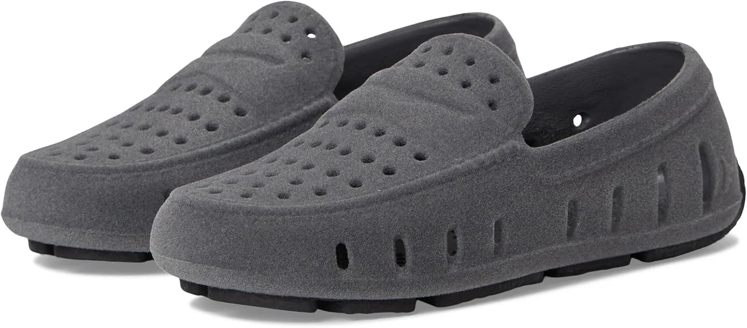 Детские туфли-лоферы из искусственной замши Prodigy Driver Floafers, Slate Grey Suede/Black