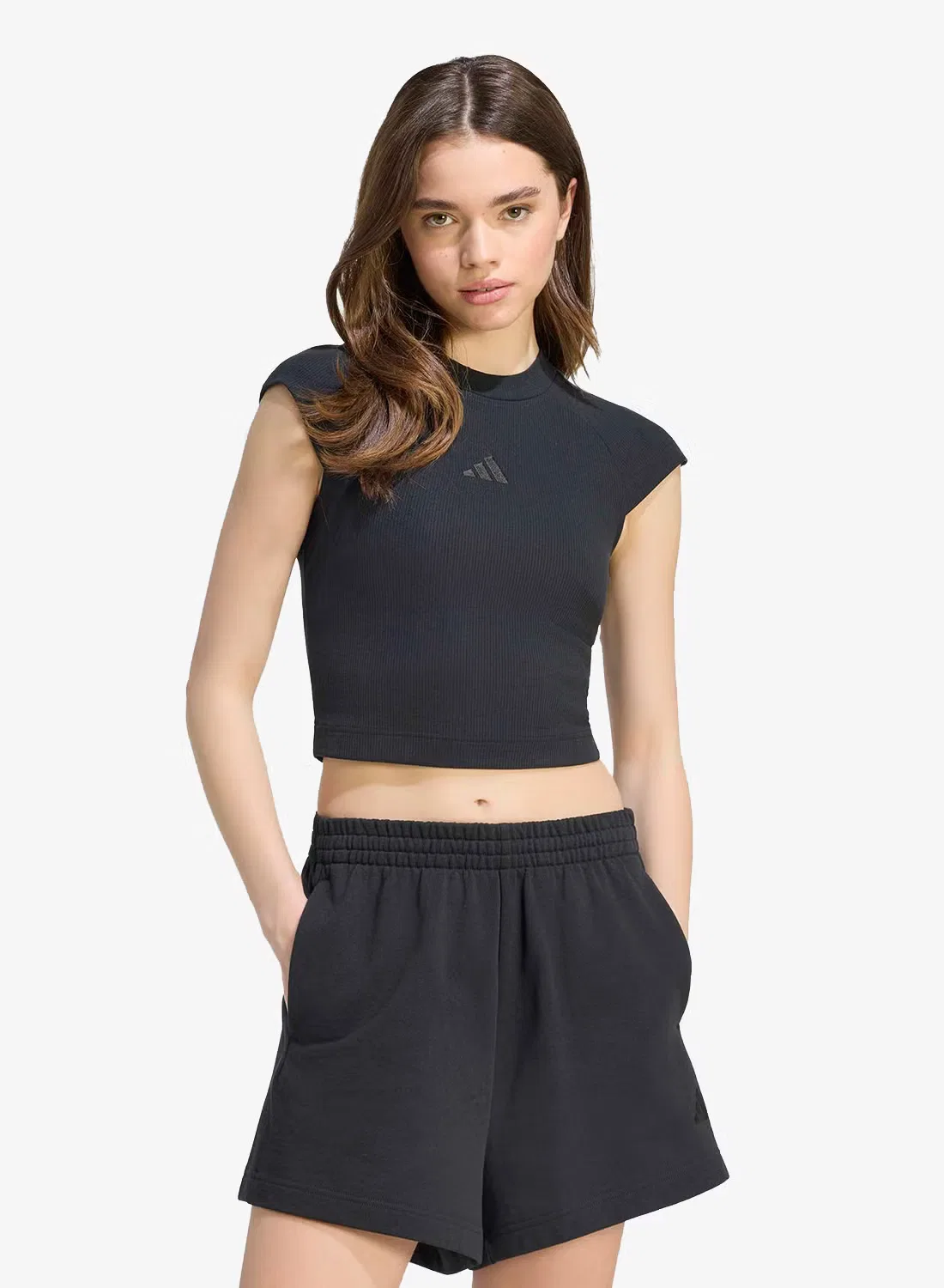 Футболка облегающая Small Logo Rib Adidas, черный