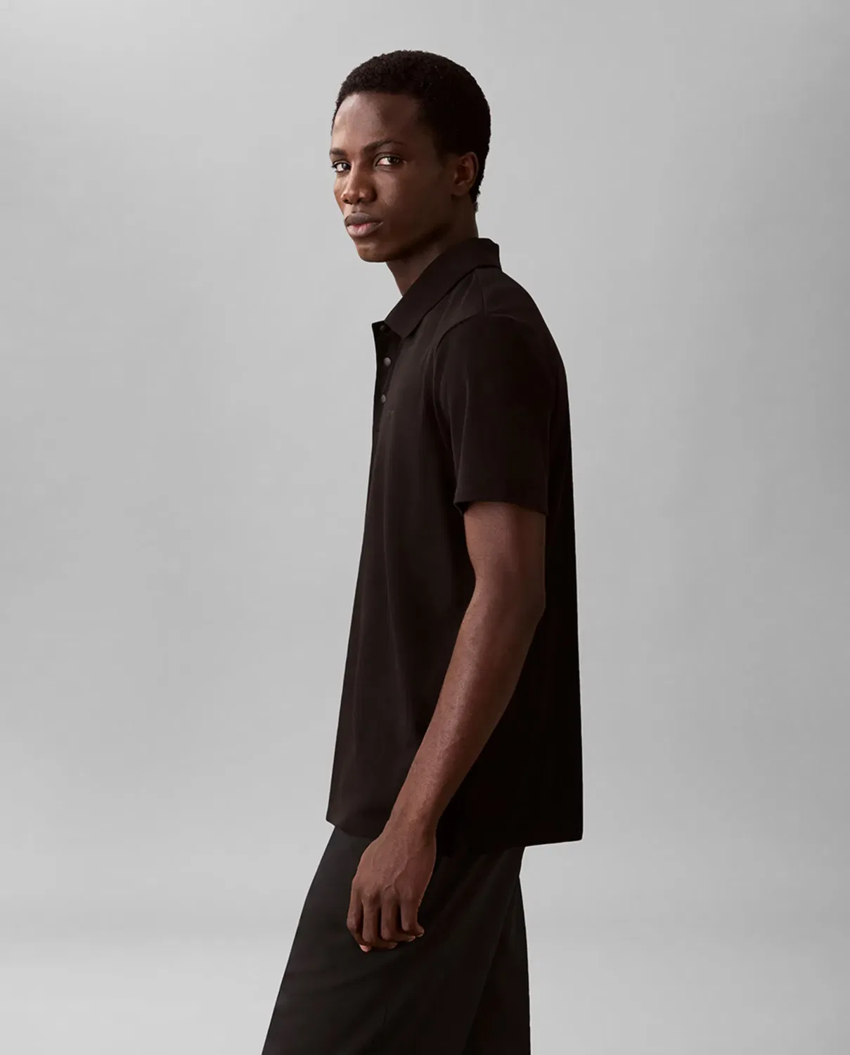 Мужское поло из технического интерлока Calvin Klein, Negro — фото 3