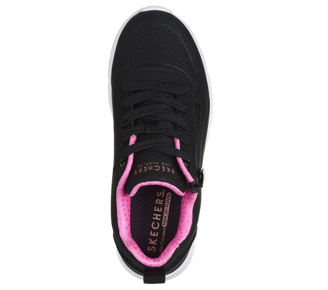 Детские кроссовки с принтом UNO Lite Skechers, 2-Black Rose Gold — фото 4