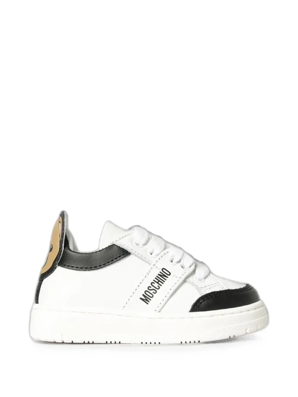 Кожаные кроссовки «Медвежонок» Moschino Kids, белый